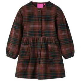 vidaXL Kinderkleid mit Langen Ärmeln Cognac 116