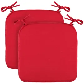 BestLivings Stuhlkissen 38 x 38 x 2 cm rot 2 St.