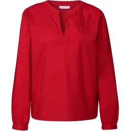 street one studio STREET ONE STUDIO, Damen, Gr. 44, rot (mandarin rot), Web, 100% Baumwolle, unifarben, V-Ausschnitt, mit Knopf Manschette, Tuniken, aus reiner Baumwolle