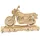 Dekohelden24 Ostalgie Moped Schwippbogen, DDR - Moped Schwibbogen, Lichterbogen Ostalgie, Schwibbogen DDR-Fahrzeug, aus Holz mit LED-Beleuchtung – Batteriebetrieben (2x AA), Made in EU, L/B/H 35 x 4 x 23 cm.