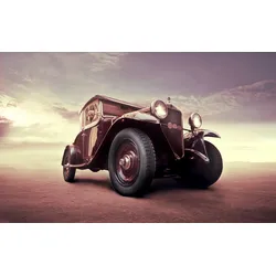 Fototapete PAPERMOON "Posing Oldtimer", bunt (mehrfarbig), B:4m L:2,6m, Vlies, Tapeten