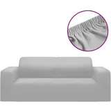 vidaXL Stretch Sofahusse 2-Sitzer Grau Polyester-Jersey