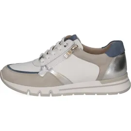 CAPRICE Sneaker flach aus Leder mit Reißverschluss, Weiß (White/Silver), | Gr.: 40