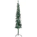 vidaXL Künstlicher Halb-Weihnachtsbaum mit Ständer Schlank Grün 240 cm