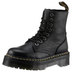 Schnürboots DR. MARTENS "Jadon", Damen, Gr. 42, schwarz, Leder, modisch, Schuhe, Festival, Plateauboots, Stiefelette mit typischer Ziernaht