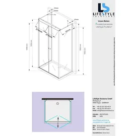 Glaszentrum Hagen 90x90x195 cm Saturn U-Duschkabine - Transparent