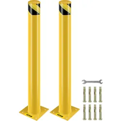 VEVOR 2 Stk. 107 cm Parkplatz-Sicherheitspoller Parkschrankenpfosten, 20 x 20 cm Parkbarriere Parkpfosten, Parkpfosten Verkehrsstraßenröhre Stange, Geeignet für Innen- und Außenbereiche, Parkplätze