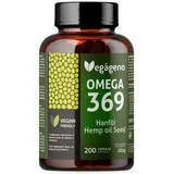 Vegageno OMEGA 3 6 9 Kapseln hochdosiert. Hochkonzentriertes OMEGA 3, vegan. 200 Kapseln. Mit natürlichem Vitamin E. GVO-frei, glutenfrei. Ohne Fisch. Nur Gemüse. Geeignet für Veganer und Vegetarier.