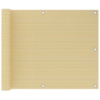 vidaXL Balkon-Sichtschutz Beige 75x500 cm HDPE