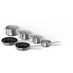 HEZ9SE060 Kochgeschirr-Set 6-teilig Aluminiumkern im Boden Antihafteigenschaften Edelstahl