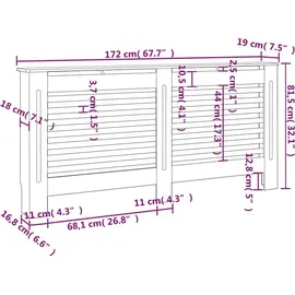 vidaXL Heizkörperverkleidung Anthrazit 172x19x81,5 cm MDF