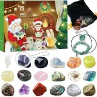 Edelstein Weihnachts Adventskalender 2024 - 24 Stück Natürliche Kristalle Mineralien Kinder Geschenk