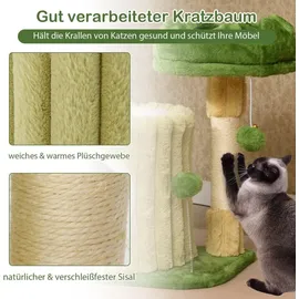 Costway Kratzbaum Klein mit Plattform 2 Bälle grün