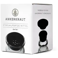 Ankerkraut Gewürzbehälter Korkenglas Streuaufsatz, 3er-Set mittlere Lochgröße