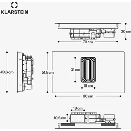Klarstein AirJet 90 Induktionskochfeld 90 cm Weiß