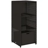 vidaXL Gartenschrank Schwarz 50x55x115 cm Poly Rattan