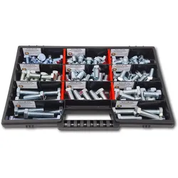 Sechskantschrauben Sortiment M10 // 12mm-45mm  90 tlg. Schraubenbox DIN 933 Vollgewindeschrauben Maschinenschrauben Gewindeschrauben Sechskantschrauben