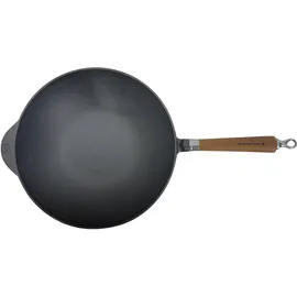RONNEBY BRUK Maestro Wokpfanne, Ø 32 cm, mit braunem buchenholzgriff,