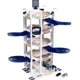 Theo Klein 3972 Mercedes-Benz Parkhaus mit 5 Ebenen I Stabile Parkgarage mit doppelter Abfahrtrampe, 2 Rennautos u.v.m.