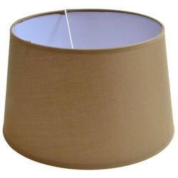 B&S Lampenschirm Lampenschirm rund aus Stoff H 18 x Ø 30 cm für Tisch - Stehlampen braun