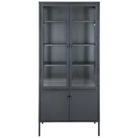 House Nordic ebuy24 Vitrine, Schwarz, Holzwerkstoff, 80x180x35 cm, Wohnzimmer,