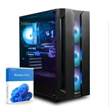 dcl24 Gaming PC AMD Ryzen 9 9900X, RX9060XT 16GB - 1000GB SSD, 32GB DDR5, RGB Gamer PC mit 12x5.6 GHz, Rechner mit WLAN, Computer mit Windows 11 Pro [20427]