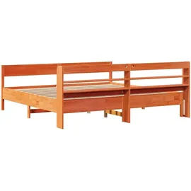 vidaXL Massivholzbett 200 x 200 cm Braun