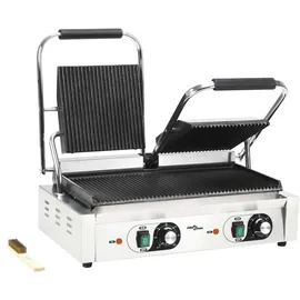 vidaXL Doppelter Gerillter Panini-Grill 3600 W 57x30,5x20 cm