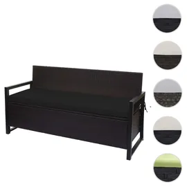 Mendler HWC-F39 3er Sitzbank 150 x 60 x 85 cm Braun