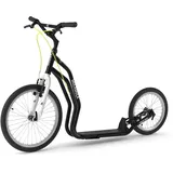 Yedoo Mula Tretroller - bis 150 kg, Kickscooter mit Luftreifen 20/16 - für Erwachsene, Scooter Roller mit Ständer und verstellbarem Lenker, Dogscooter, schwarz