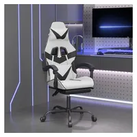 VidaXL Gaming-Stuhl mit Fußstütze Weiß und Schwarz