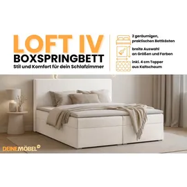 Deine Möbel 24 LOFT IV 180 x 200 cm H4 Beige/Grau/Schwarz