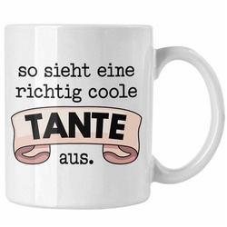 Trendation Tasse Trendation – Beste Tante Geschenk Tasse mit Spruch Kaffeetasse für Coole Tante weiß