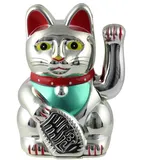 Freak Scene Superfreak Glückskatze - Maneki-Neko - Winkekatze - 13 cm - Silber