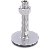 Ganter Normelemente Ganter Normelemente, Edelstahl Stellfüße - GN 41-80-M16-100-D3-UK, Fußdurchmesser 80mm, Gummi aufvulkanisiert, schwarz