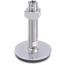 Ganter Normelemente Ganter Normelemente, Edelstahl Stellfüße - GN 41-80-M16-100-D3-UK, Fußdurchmesser 80mm, Gummi aufvulkanisiert, schwarz