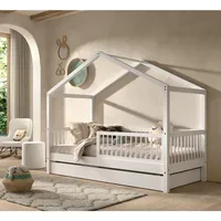 Vipack Hausbett Fagus 90 x 200 cm Buche massiv weiß lackiert