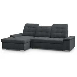 werk2 Ecksofa Carmen, Sofa, Eckcouch mit Schlaffunktion, Bettkasten und Sitztiefenverstellung, grau