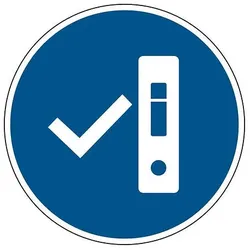 Gebotsschild Aktueller Schnelltest erforderlich (Größe: 200 mm)