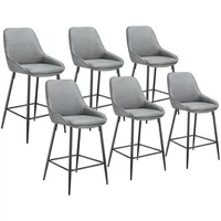 Tectake Thekenstuhl, gepolstert, weicher Bezug, pulverbeschichtete Stahlbeine, 49 x