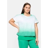 sheego Tanktop SHEEGO "Große Größen" Gr. 50, grün (blattgrün) Damen Tops Tanktops und Shirt im Lagenlook, in gebatikter Optik