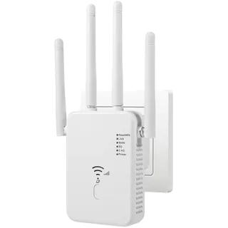 Wlan Verstärker, 1200Mbit/s Wlan Repeater, 5G & 2.4G Dualband Ultraxtender WiFi Verstärker mit LAN anschluss, WPS, Kompatibel mit 99% Standard-WiFi Routern, Deckt bis zu 9200Sq.ft und 35 Geräte