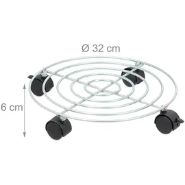 Relaxdays Pflanzenroller 4er Set Ø 32 cm