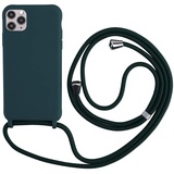 TANGNI Handykette Hülle für iPhone 11 Pro Hülle Necklace Hülle mit Kordel zum Umhängen Silikon Handy Schutzhülle mit Band - Schnur mit Case zum umhängen -Grün