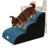 Hundetreppen/Treppen für hohe Betten, 3 Stufen Leiter Haustiertreppe für Schlafsofa Hundetreppe mit Plüschbezug, Farbe wählbar bis zu 121 lb.