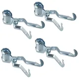 Relaxdays Klemmhaken Camping 4er Set Silber