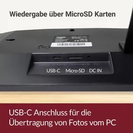 Xoro CPF 10C1 Digitaler Bilderrahmen 10.1 Zoll IPS Touchscreen, WLAN, 16 GB, App-Steuerung, 1280x800, schwarzer Rahmen