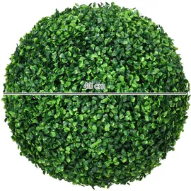 Homcom Buchsbaumkugel 2er Set, Künstliche Pflanzen, Zimmerpflanze mit UV-Schutz,