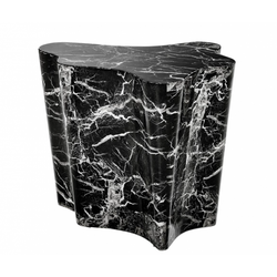 Casa Padrino Luxus Art Deco Designer Beistelltisch aus schwarzem Kunstmarmor - Luxus Designer Beistelltisch