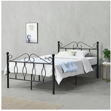 [en.casa]® [en.casa] Metallbett Apolda 120x200 cm Schwarz